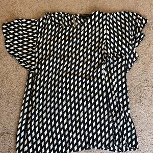 Black and White Blouse Banana Republic M